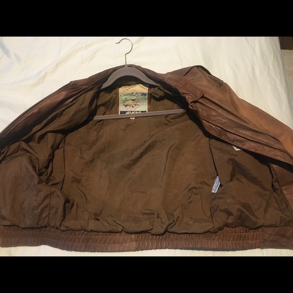 Vintage Nordstrom Brass Plum Leather Bomber Jacket - Picture 4 of 16